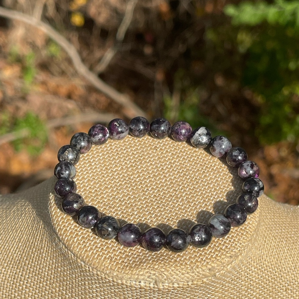 6mm dark lepidolite bracelet